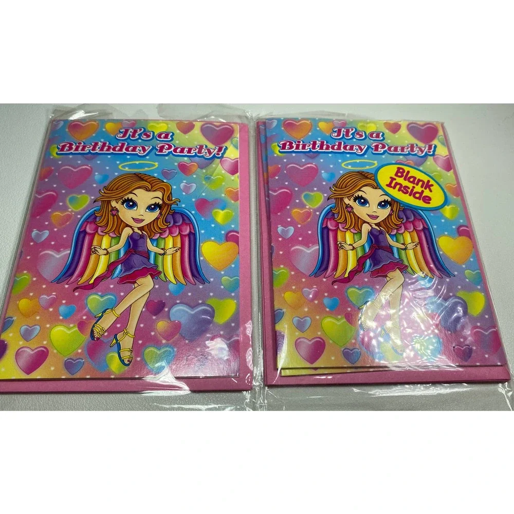Lisa Frank Vintage Birthday Invitations Set Of 6 Blank Inside
